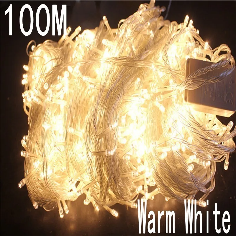 warm white colour 100 meter 800 LED Christmas Light 8 Mode for Decorative Christmas Holiday Wedding Parties Indoor / Outdoor Use