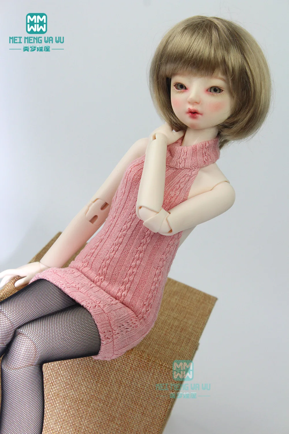 Clothes for doll fits 43cm 1/4 43cm BJD doll clothes fashion halter sweater, long leg socks, underwear