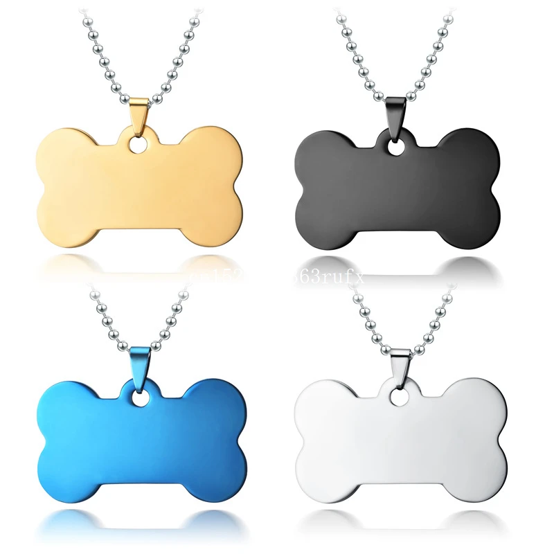 

100pcs Dog Cat Tag Bone Shaped Pet Blank Tags Identification Phone Telephone Charm Pet DIY Tags Wholesale