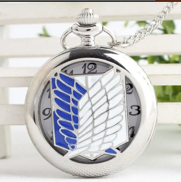 New Fashion quartz To advance the giant Wings of liberty Hollow out Necklace pocket watches gift