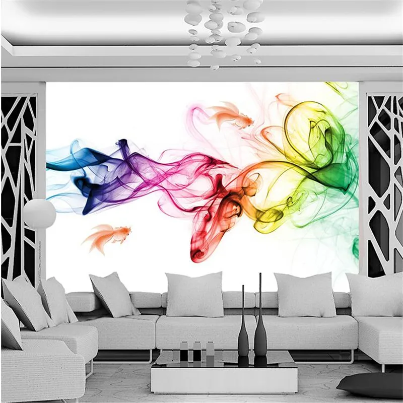 

beibehang wallpaper Modern geometric lines drawn colored smoke Art living room with sofa bed bedroom backdrop wallpaper mural