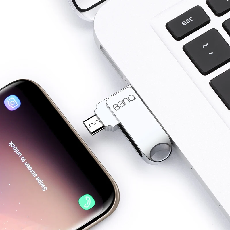 BanQ T60 USB Flash Drive, 64GBโลหะOTG Pendriveความเร็วสูงUSB3.0 Memory Stick 32GBไดรฟ์ปากกาความจุจริง 16GB USB U disk