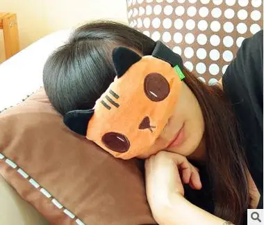 

Cute cartoon eye mask protection anime sleep shading to alleviate fatigue lunch break nerves breathable 18X9cm rice white