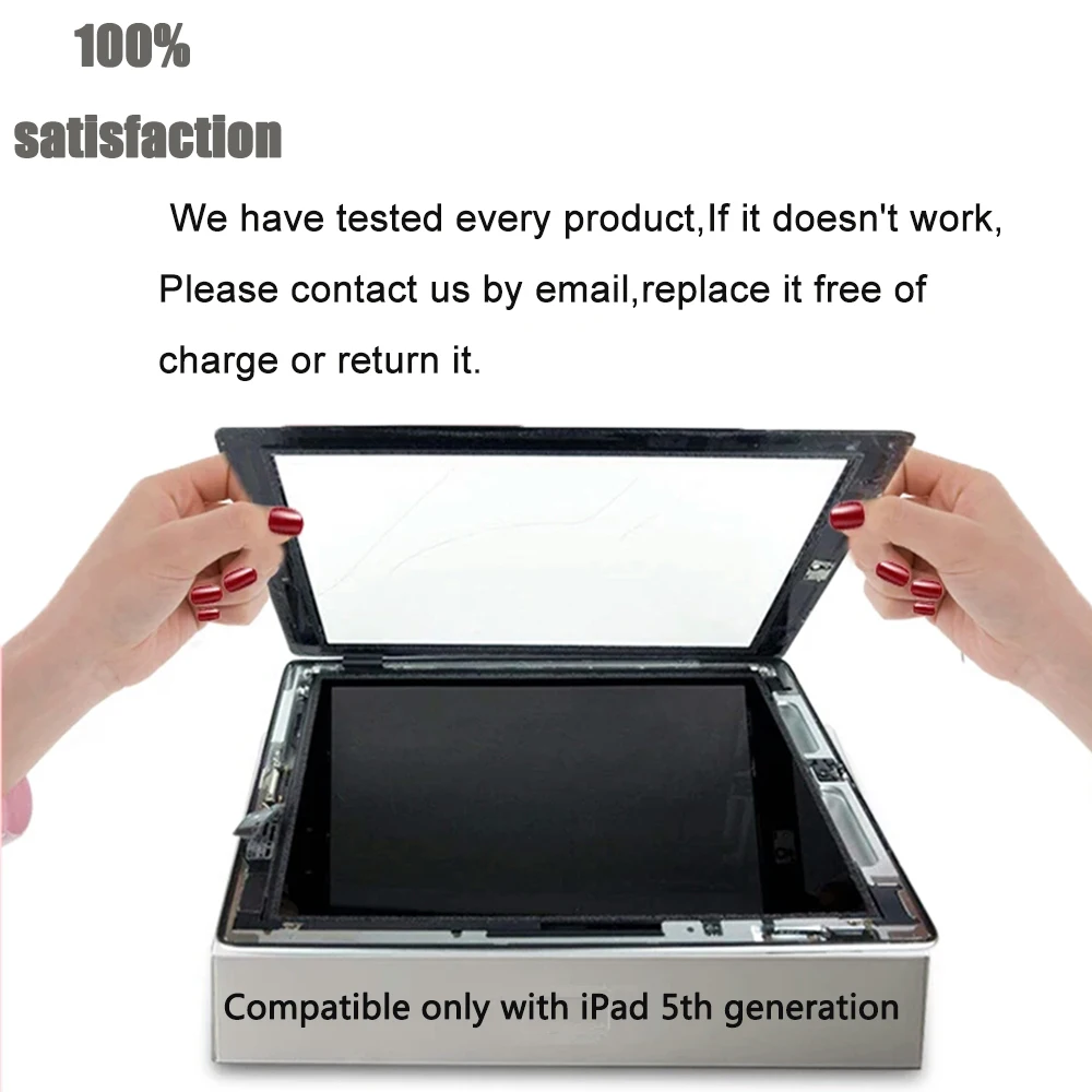 9.7" New 2017 A1822 A1823 Touch Screen Replacement For iPad 5 5th Generation Digitizer Outer LCD Panel Front Glass With Sticker