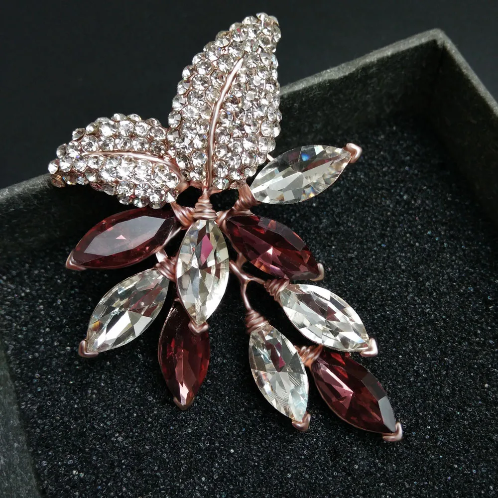 Cindy xiang grande cristal flor grande broche de uva pinos e broches jóias casamento bijouterie corsage vestido casaco acessórios