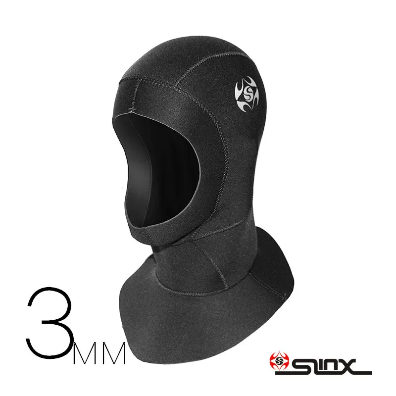 Slinx 3mm Neoprene Scuba Diving Cap Snorkeling Equipment Hood Winter Swim Hat/Cap Warm Wetsuit Protect Hair