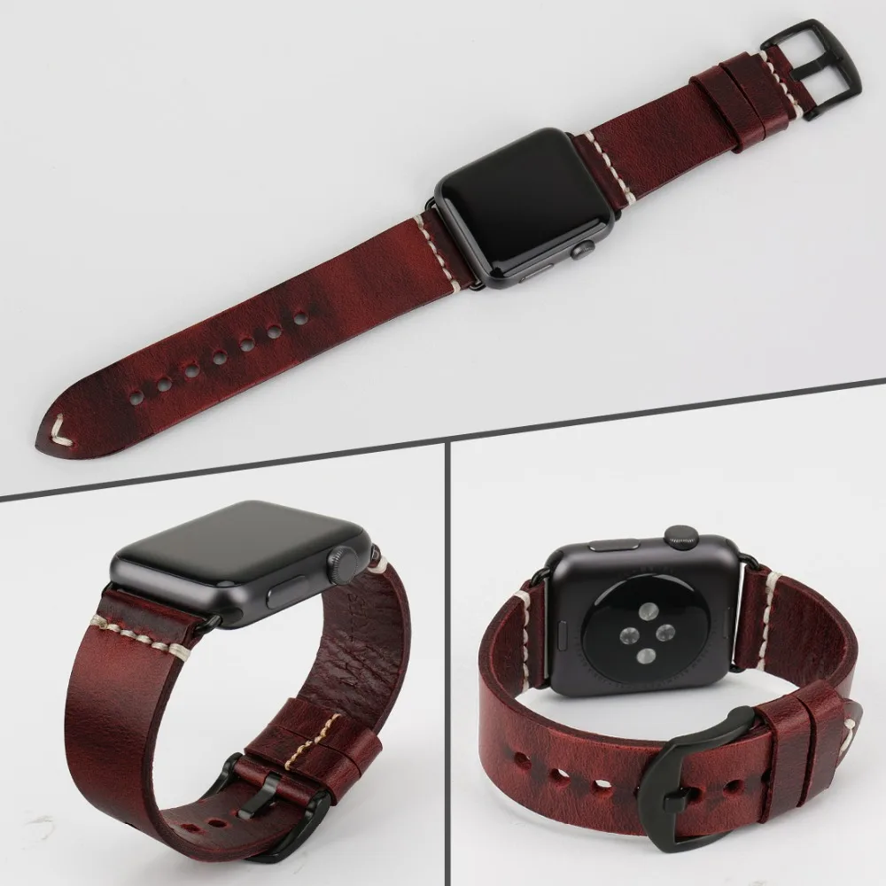 Vintage Leather Strap For Apple Watch Band 45mm 41mm 44mm 40mm 42mm 38mm Series 7 6 SE 5 4 3 iWatch Bracelet Watchband