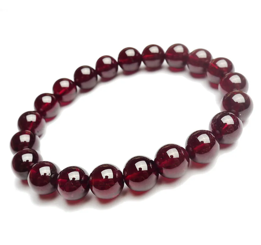 

Genuine Natural Red Garnet Bracelet Clear Round Crystal Classic Bead Garnet Bracelet Jewelry Women 7mm 8mm 9mm 10mm 11mm AAAAA