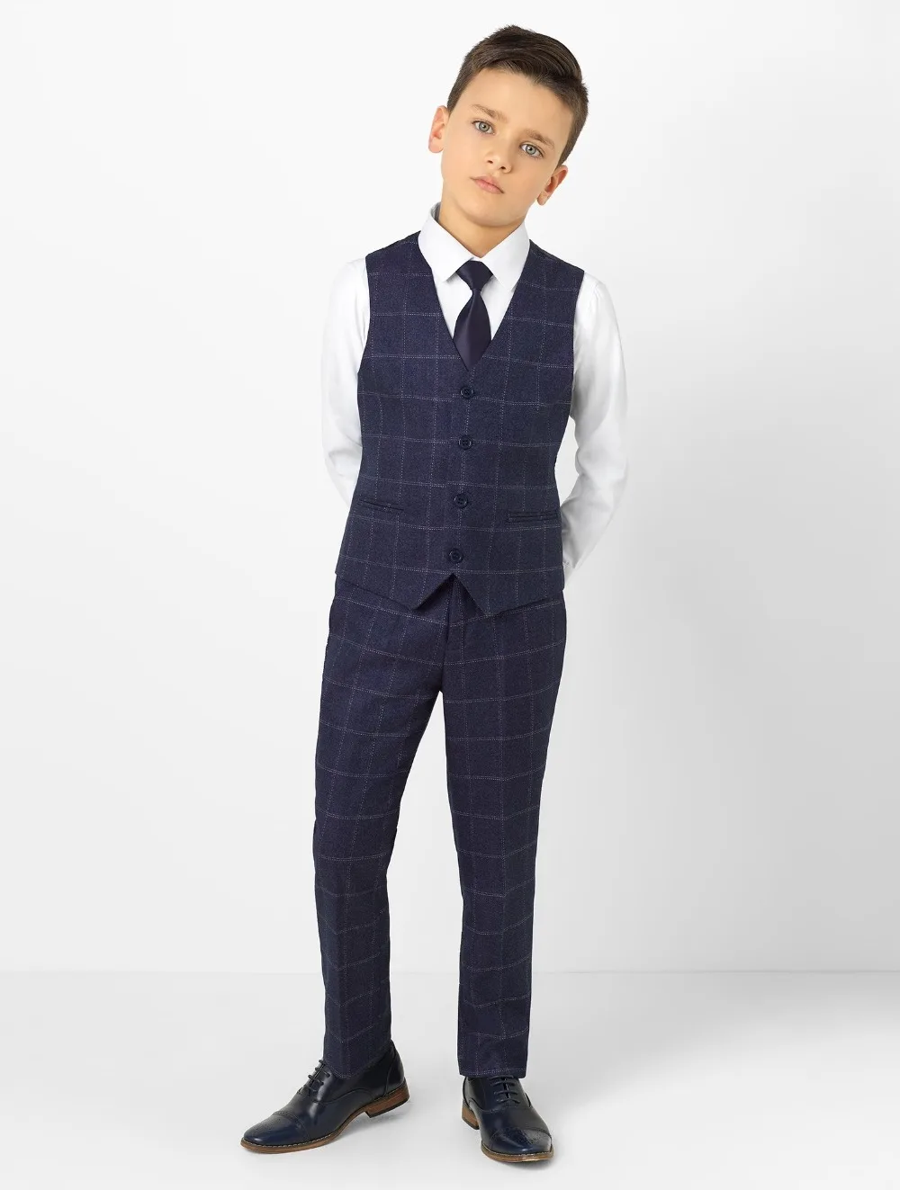 Vêtements pour garçons, costumes pour enfants à revers, ensemble de vêtements sur mesure 3 pièces, costume de bal (veste + pantalon + cravate + gilet) 025, nouvelle collection 2019