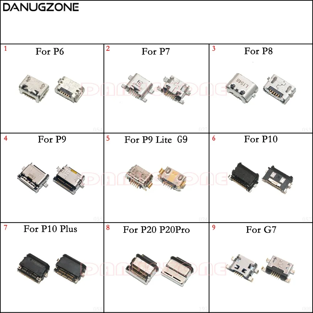 2PCS USB Charging Port Connector Charge Jack Plug For Huawei P8 P9 G9 Lite P6 P7 P10 Plus P20 Pro G7 Nova 2 2S 3 3E Honor 10 V10