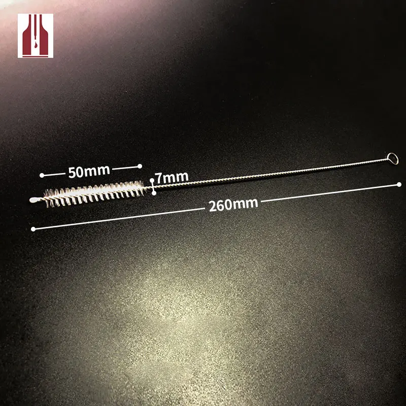 Free shipping 50pcs/lot good quality thickened stainless steel straw brush fit for 8mm diameter drinking straws length 260mm