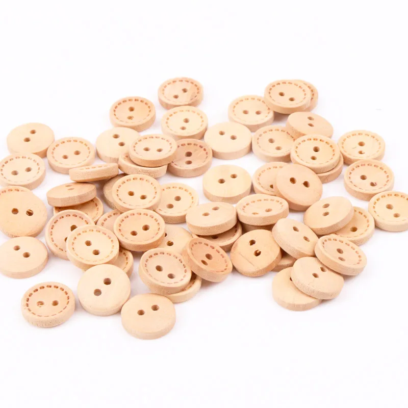 Round Wooden Buttons For Handmade Accessories  Sewing Clothing Decoration Scrapbooking Crafts DIY 12mm 30pcs