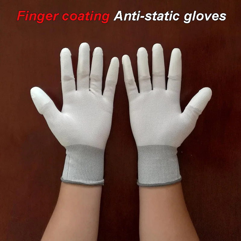 Finger part coating Anti-static gloves high quality Non-slip Dust free Electrostatic protective gloves Labor insurance gloves