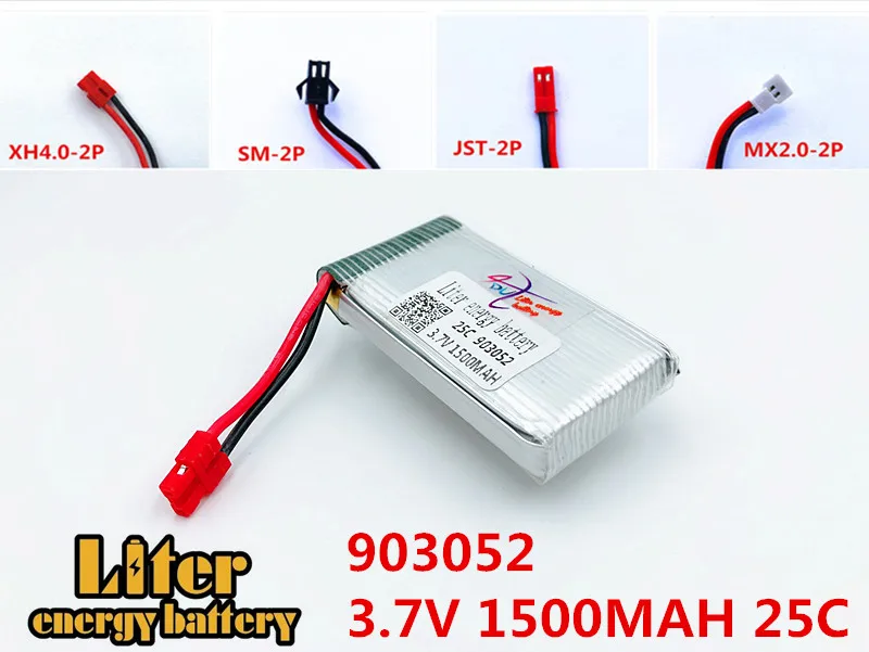 3.7V 1500mAh 903052 25c Lipo Battery For H11C H11WH HQ898B Remote control helicopter/Airplanes 3.7v Lipo batteries