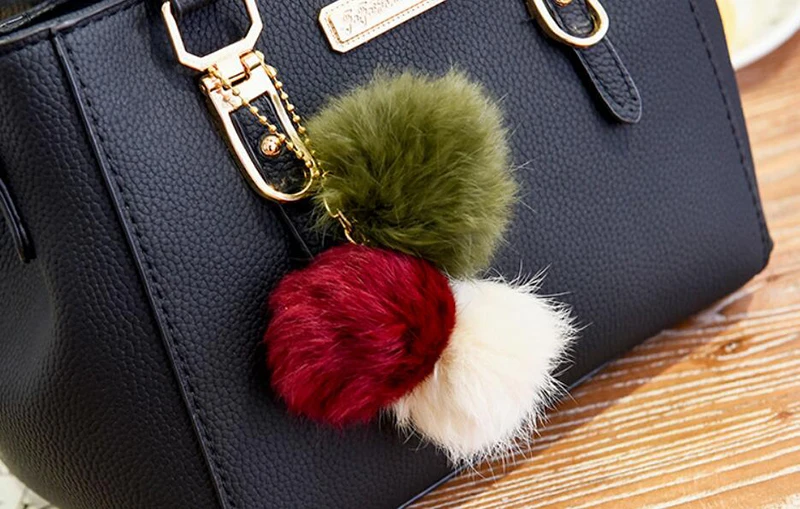 Yogodlns Frauen Perlen Anhänger Handtasche Damen geprägte Umhängetasche Damen Messenger Bag Hairball Taschen hochwertige Tasche – Detail 30