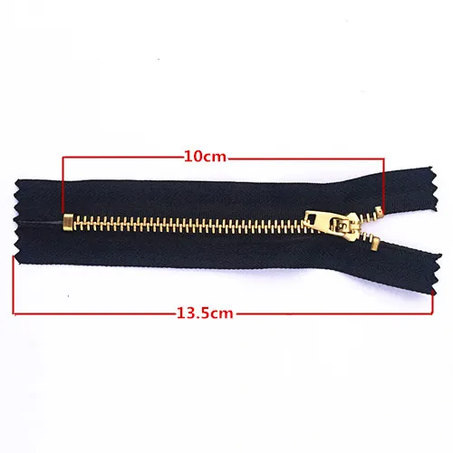 5pcs 10cm 13cm 15cm 18cm (4-5-6-7 inch) nylon brass metal zipper closed automatic lock stitching