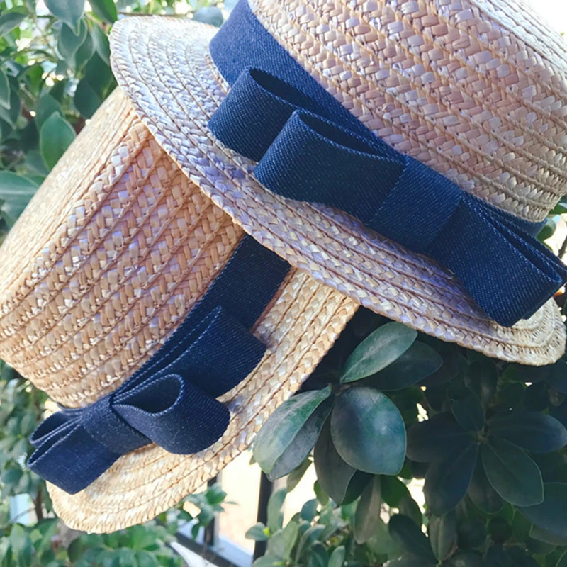 Summer Children Princess Sun Straw Hats Kids Baby Girls Fashion Bow Straw Beach Cap Sun Hat Mom and Kid Parent-child Hat