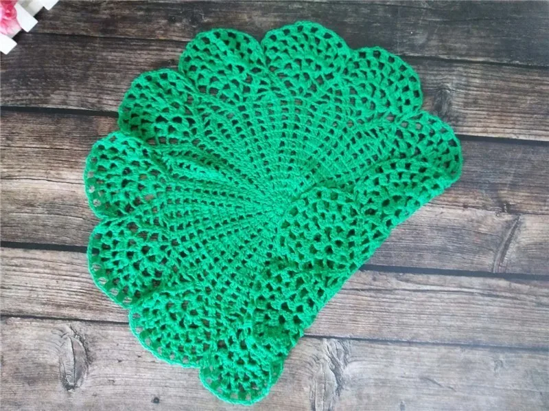 40CM Round Pastoral Green Cotton Glass Table Coasters Coffee Cup Mat Crochet Flowers Christmas Placemat Cloth Pad Wedding Doily