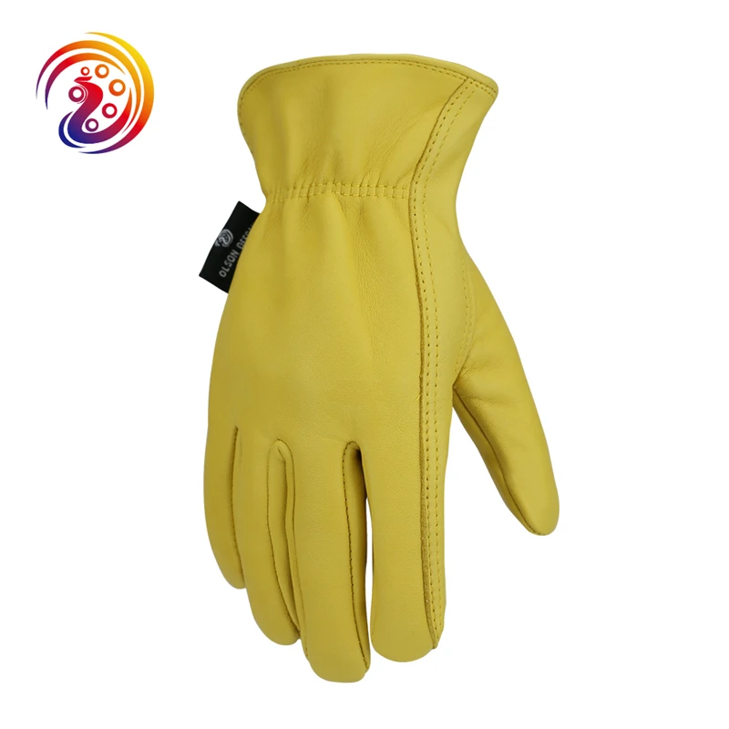 Guantes de trabajo de cuero para hombres, guantes de cuero para jardinería/conducción/Construcción, guantes mecánicos, guantes de piel de oveja