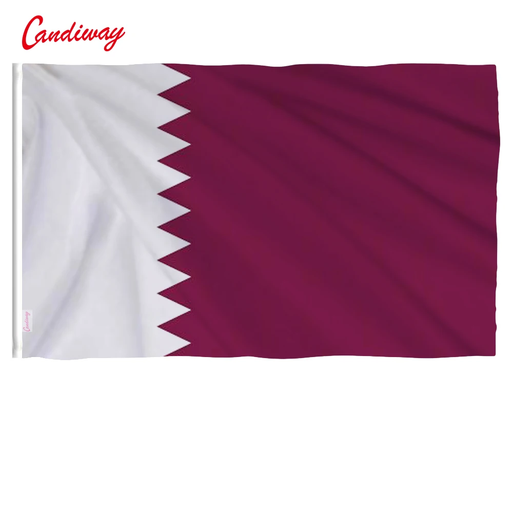 Wave 90 x 150cm   Qatar flag polyester flags indoor and outdoor Indoor Big Flag for Celebration