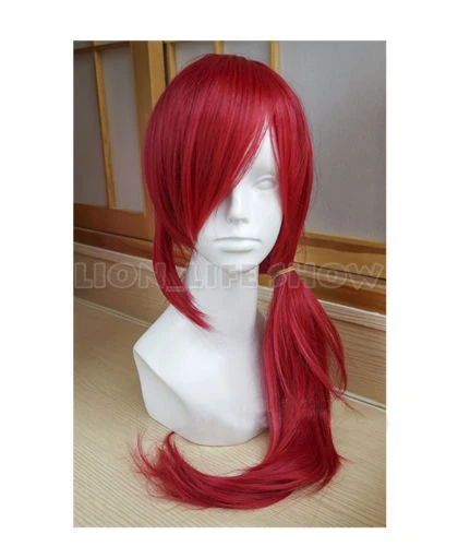 Xayah Wig Ears  New 136th Champion LOL Cosplay Red Ponytail image 2