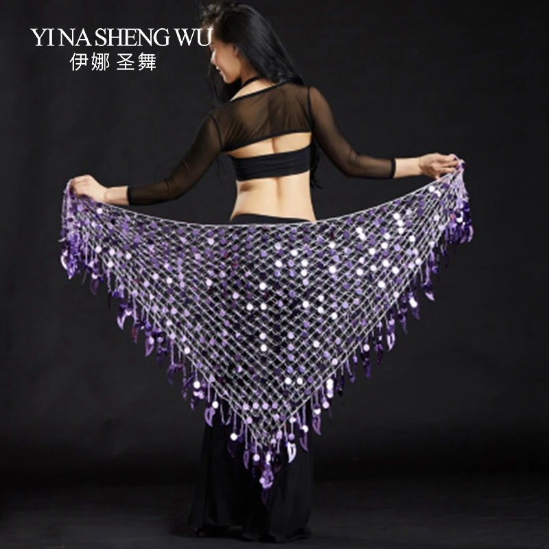 1pc Sequin Oriental Belly Dance Belts Women Bellydance Hip Scarf Colorful Sequin Indian Dance Accessories Waist Chain Hip Scarf