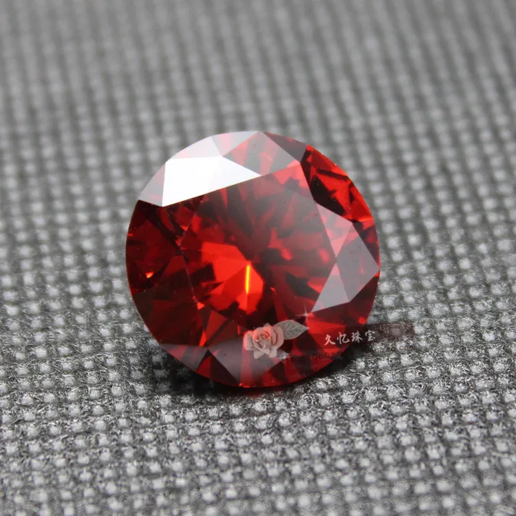 Garnet Red cubic zirconia stone round shape CZ faceted beads for jewelry making DIY loose 5a stones