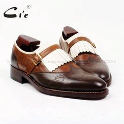 cie Free Shipping Handmade Tassels Buckle Loafer Brown White Matching Calf Leather Bottom Outsole Men Shoe 3 Crafts Loafer66