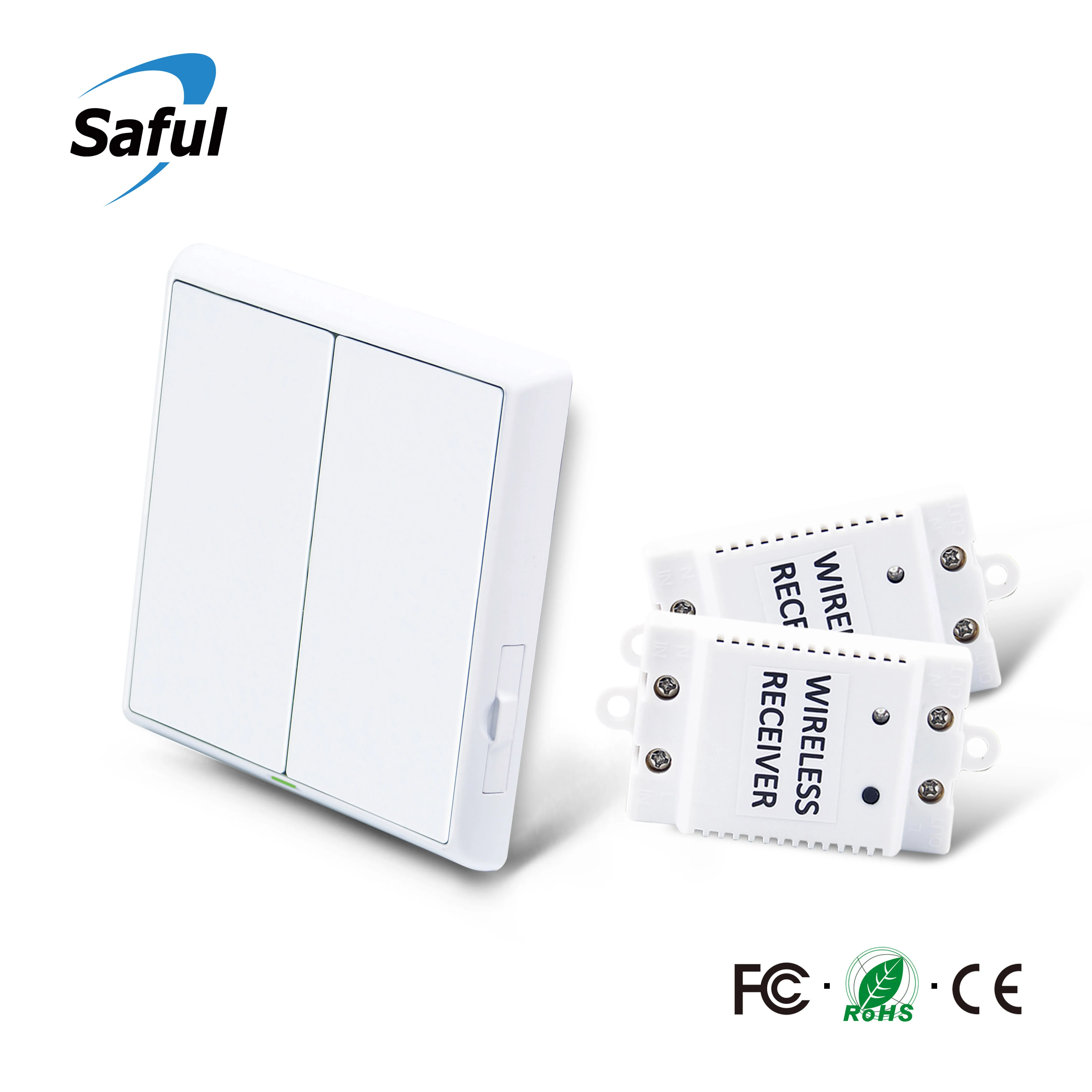 

Saful Wireless Remote Control Push Switch AC 220V Receiver Panel Transmitter Hall Switch