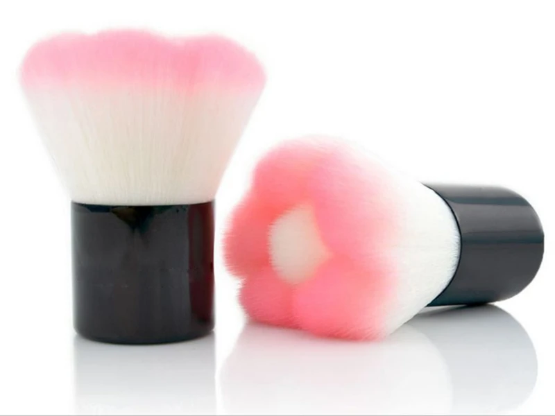 200pcs/lot  New Excellent Pink Flower Face Single Brush Kabuki Blush Brush Powder Brush Cosmetics Cheek Makeup brush