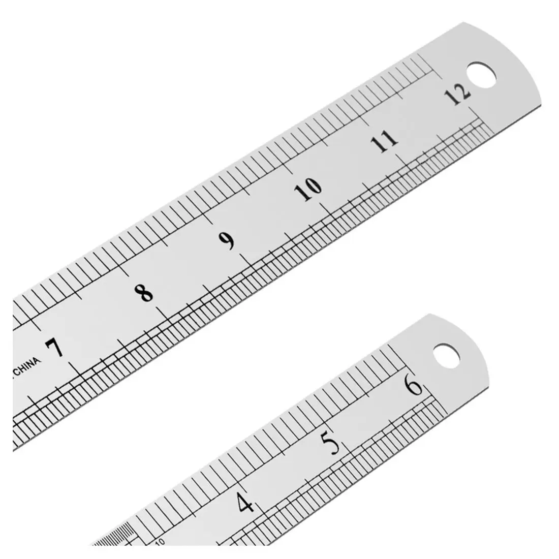 Stainless Steel Ruler 12 Inci + 6 Inci Logam Penguasa