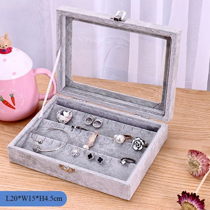 Hot Sale Earrings Jewelry Box Rings Studs Necklace Makeup Holder Case Choker Organizer Women Jewellery Storage Packaging