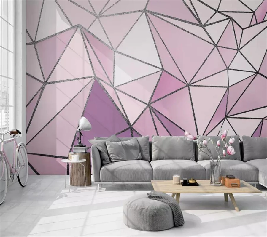 

wellyu Custom wallpaper papel de parede Modern minimalistic abstract lines geometric 3D TV background wall painting behang