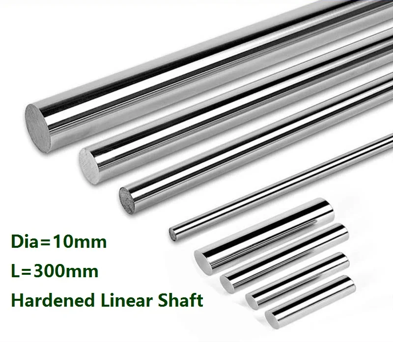 10pcs/lot Dia 10mm shaft 300mm long Chromed plated linear shaft hardened shaft rod bar rail guide for 3d printer cnc parts