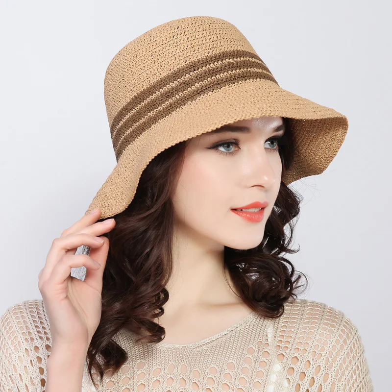 New Arrival Sun-shading Hat Female Sun-proof Cap Adult Fisherman Sunscreen Cap Girls Outdoor Straw Cap Hat  B-7828