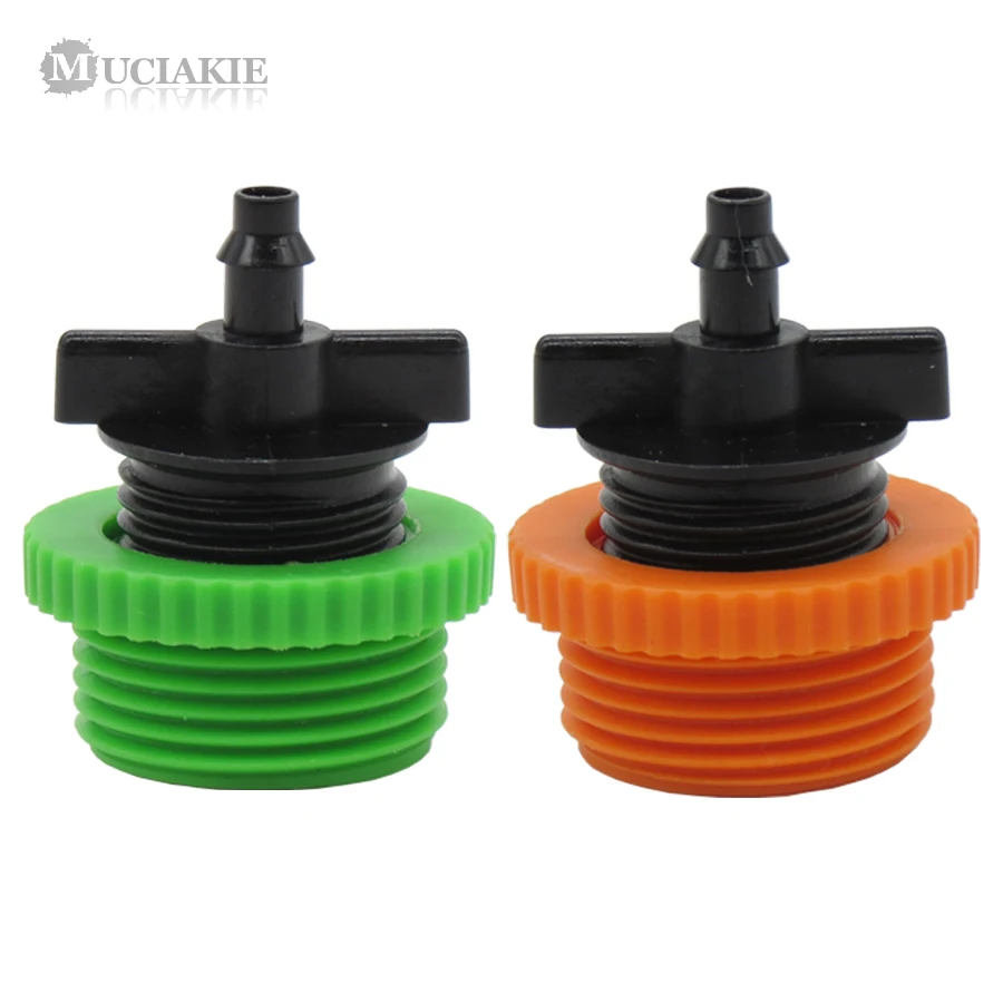 

MUCIAKIE 2PCS 3/4'' (25mm) Male Thread to 4mm Barb Connectors Garden Irrigation Adaptor Tubing Hose Drip Accessories