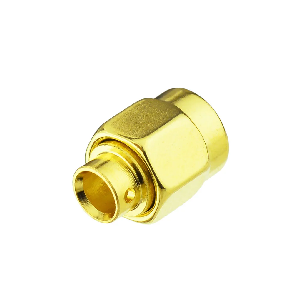 Eightwood 5 PCS RP-SMA Solder Plug Male Straight RF Coaxial Connector Adapter for Semi-rigid .141'' RG402 Cable