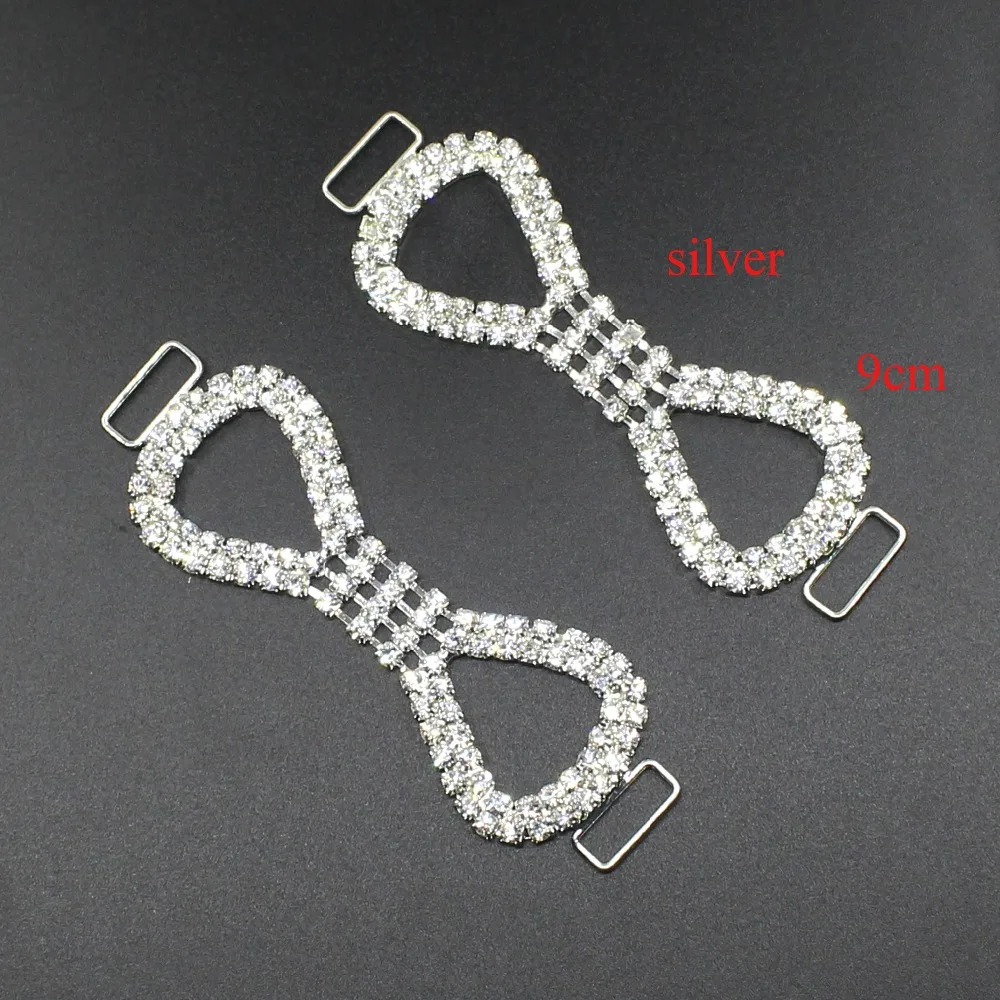 Metal Chain Buttons for Swimwear, Rhinestone Bikini Buckle, Swimwear Connectors, Factory Charm, 4Pcs