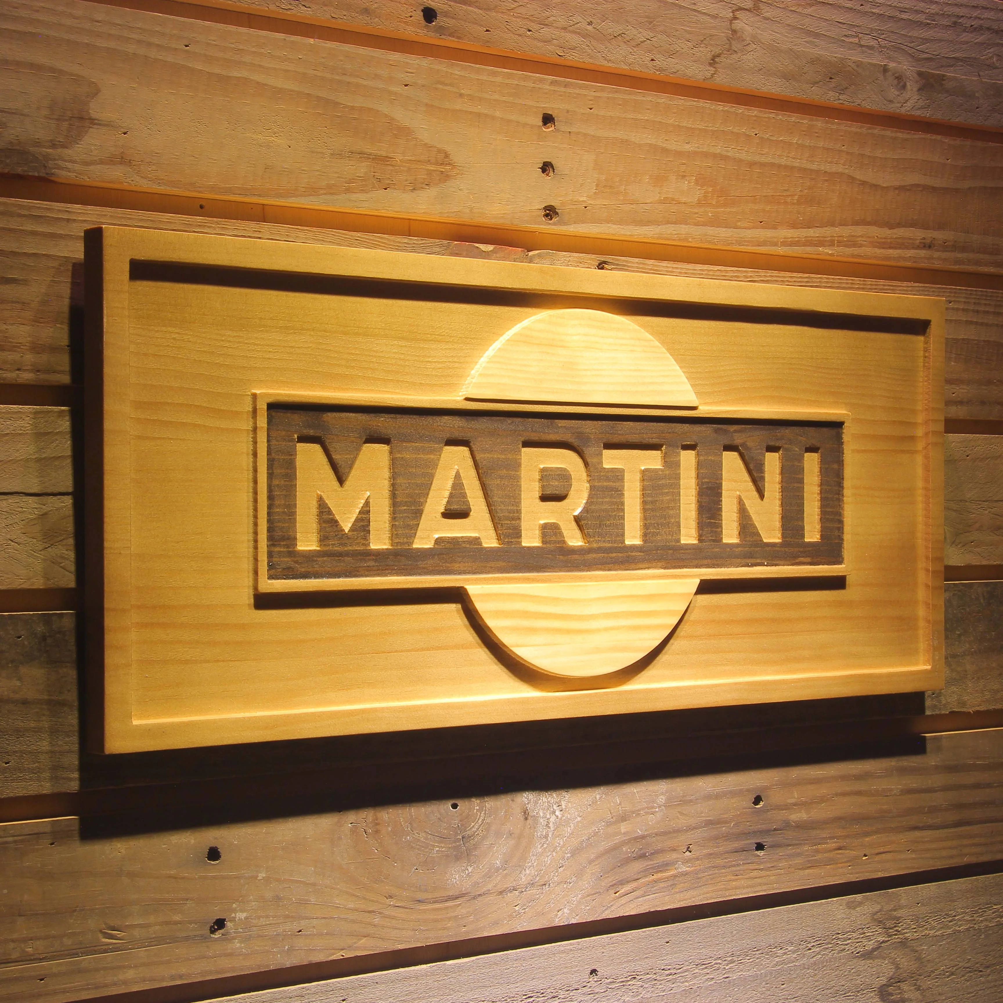 Martini Beer 3D Wooden Bar Signs