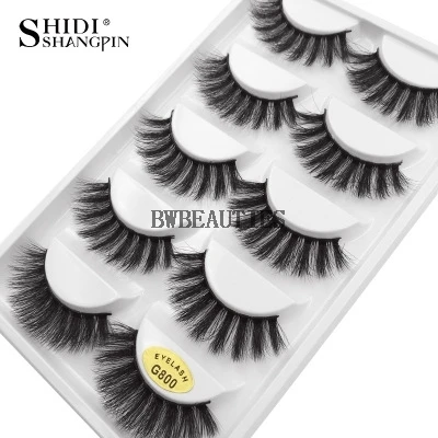 5 pairs mink eyelashes natural long 3d false lashes 3d mink lashes false eyelash full strip lash 1cm-1.5cm 100sets/lot