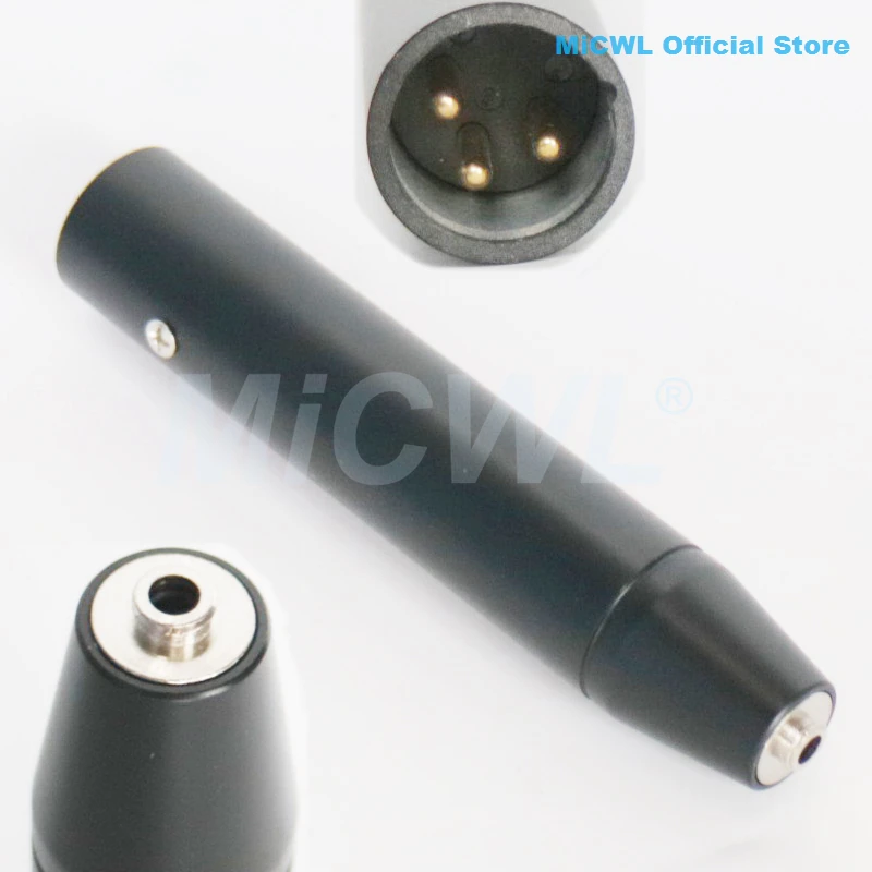 Heart-shaped Instrument Microphone for Sennheiser e908 Wireless Belt Pack sound console Mixer XLR 3Pin Phantom Power adapter