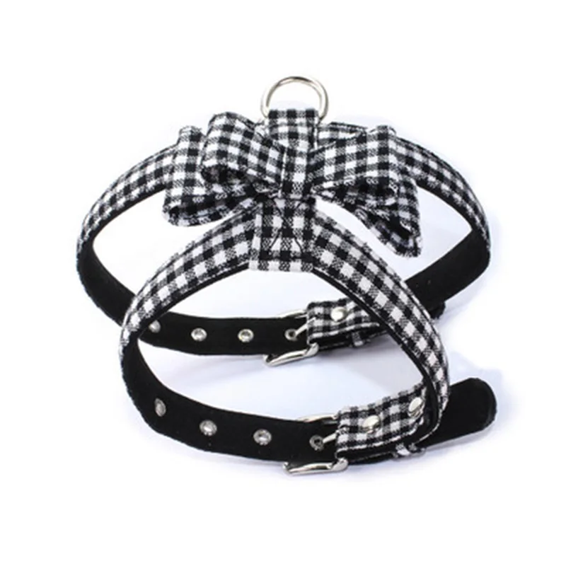 Cute Bow Knot Puppy Dog Harness With Leash Christmas Pets Dog Collar Harnesses Soft Pet Collar For Small Medium Pet Supplies