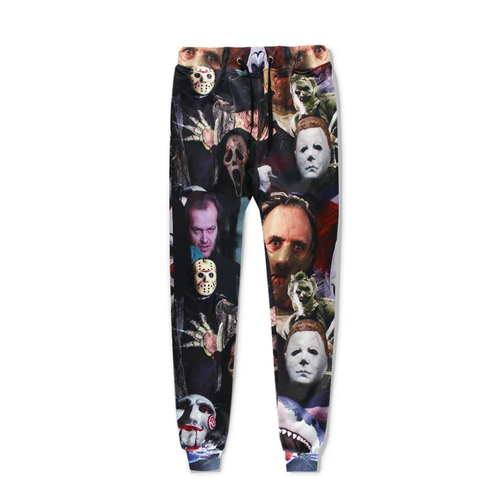 Aismz Autumn Winter New Fashion Men Women Tracksuit Set 3D Print Horror Movie Characters Sweatshirt Hoodie +Sweatpants Pants