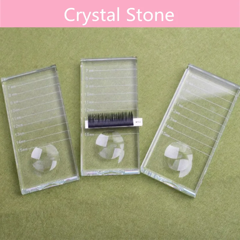 New Arrival Clear Glass Eyelash Glue Eye Lash Holder Crystal/Black/Green Stone Adhesive Glue Pallet for Eyelash Extensions