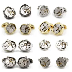 Promotion Fashion !! Non-Functional Watch Movement Cufflinks Business cuff for mens men jewelry On Sale
