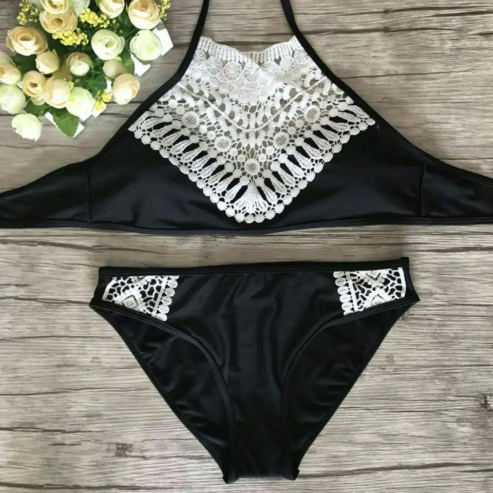 Swimsuit Women Sexy Pusg up Bikini Set 2022 summer Swimwear Biquinis Floral Lace Swim Wear Ladies swimsuits Cropped