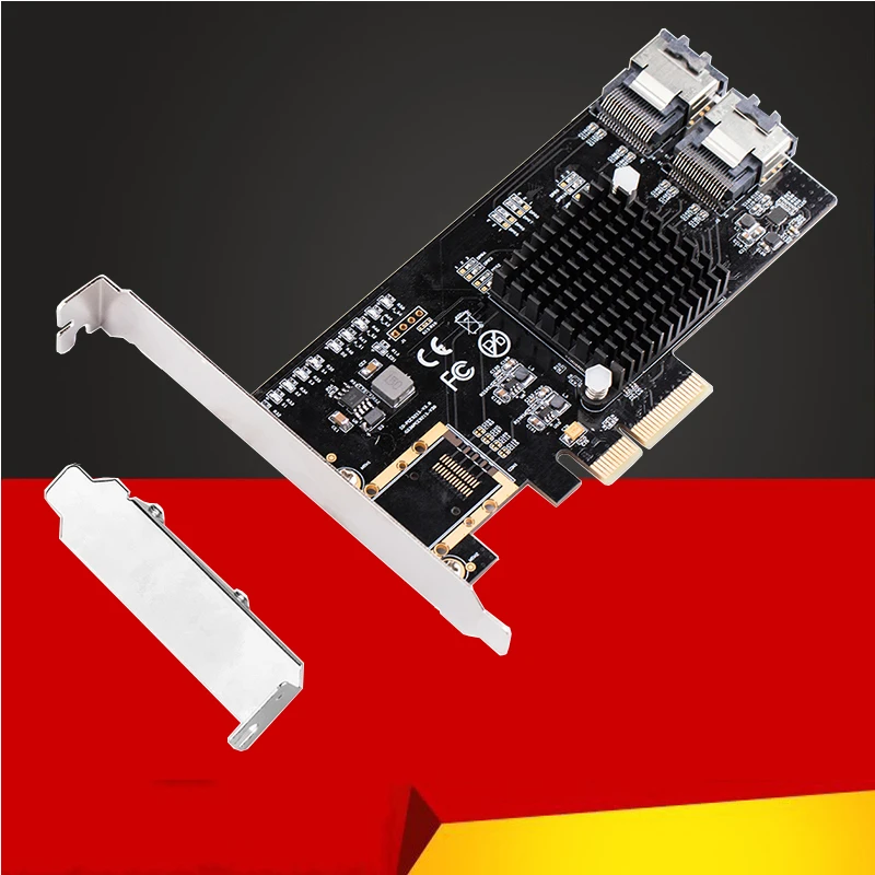 BTBcoin Add On Cards PCI-E/PCIE SATA Card PCI Express SATA Controller PCIE to SATA 3.0 Card 8Port SATA3 Expansion Adapter +Cable