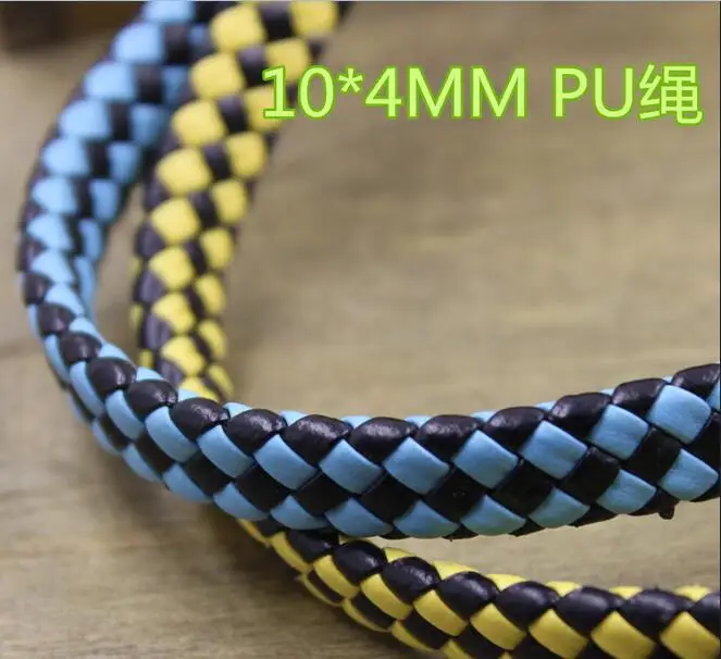 

Free Ship Double Color 10mm * 4mm 100 Meters Faux Leather Cord Flat Pu Leather Cord For Jewelry Marking