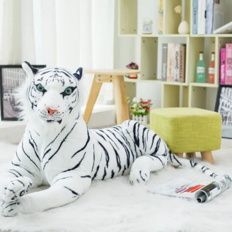 30-120CM High Quality Giant White Tiger Stuffed Toy Baby Lovely Big Size Tiger Plush Doll Soft Pillow Children Christmas Gift