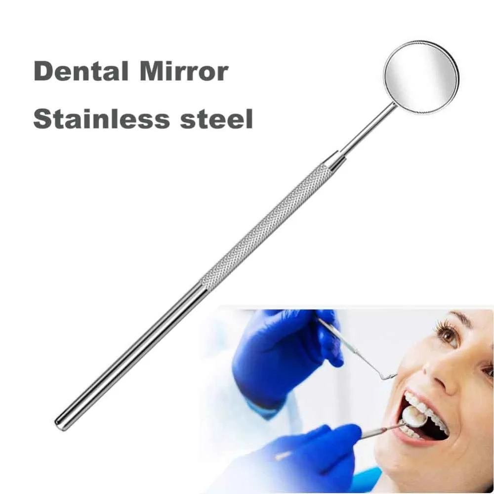 Dental Mirror Inspection Mirror Makeup Mirror Teeth Cleaning Stainless Steel Dental Tools for Personal and Pet